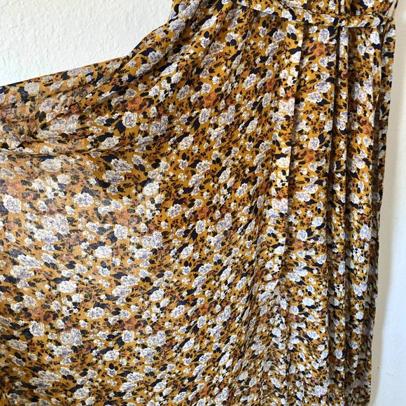 MELLÓDAY Sheer Golden Yellow with White Blooms Print MIDI Dress – XS - Picture 7 of 16